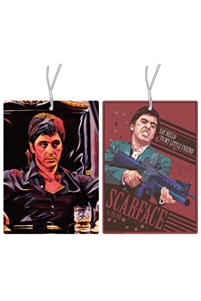 Genel Markalar Accessories -scarface Tony Montana Parfüm Esanslı Baskılı Ipli Asma Ayna Oto Araç Kokusu