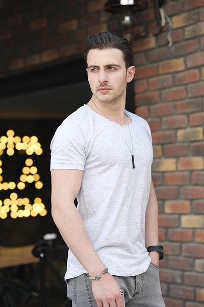Oksit Μπλουζάκι Crash Open Collar Slim Fit