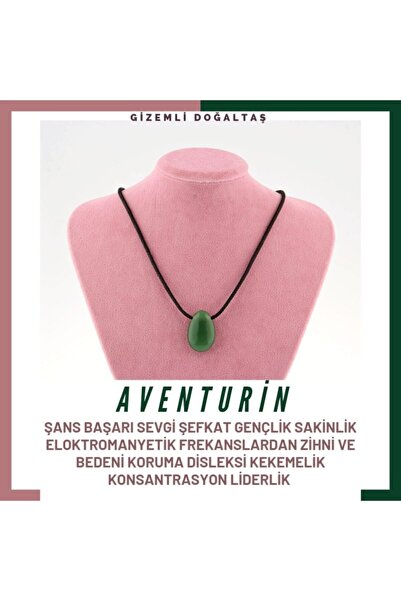 Aventurin Kolye Ucu Şans Başarı Sevgi Şefkat Gençlik Sakinlik Disleksi Kekemelik