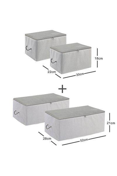 Ocean Home Textile Κουβέρτα 4 τεμαχίων & πράγματα Γκρι πουλόβερ βάσης κρεβατιού Πικέ σκραπ