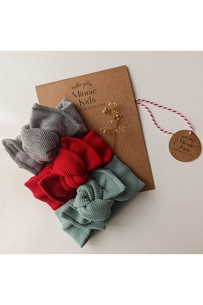 MinnieKids Set bandana pentru bebelusi cu nervuri din 3 piese Gky