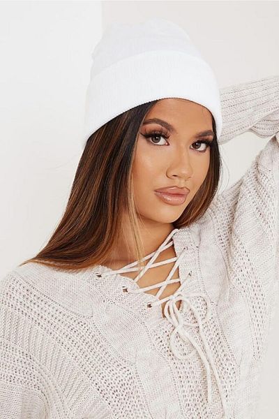 Goldmine Beretă de bază unisex albă
