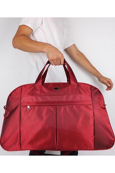 Bagacar 8045 حقيبة رياضية وسفر حمراء متوسطة الحجم مع حزام كتف