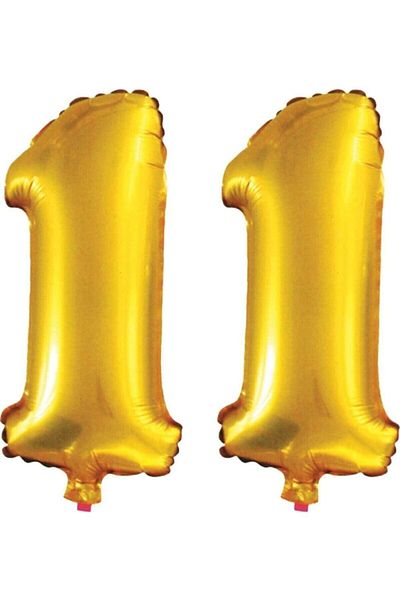 BEST PARTİ DOĞUM GÜNÜ PARTİ SÜSLERİ 11 Year Old Number Foil Balloon Gold 40 Inch 100 cm