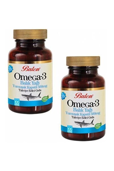 Balen 2 Kutu Omega 3 Omega3 Omega-3 Balık Yağı Fish Oil 100 Kapsül X 650 M