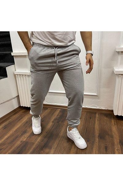 KaradumanTekstil Φούτερ Jogger σε γκρι χρώμα με ελαστικά πόδια