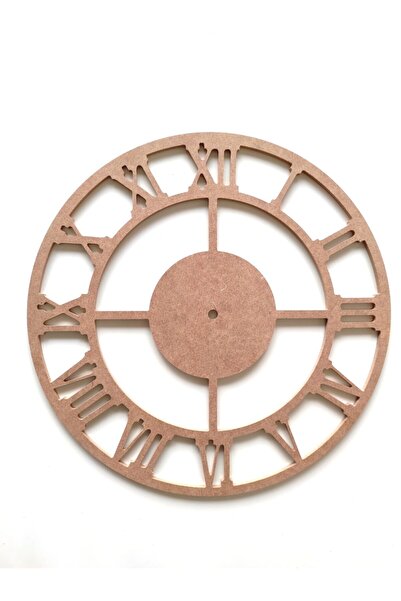 DEKOLOBİ 40 Cm Duvar Saati Roma Rakamlı Ham Mdf