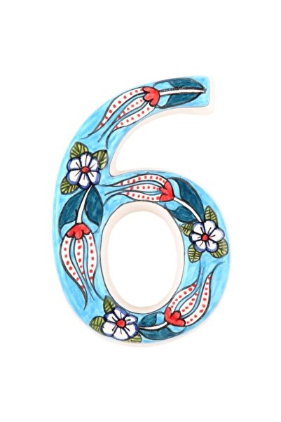 Yılmazel El Yapımı Seramik Kapı Numarası, Kapı Numaraları 6 Mavi