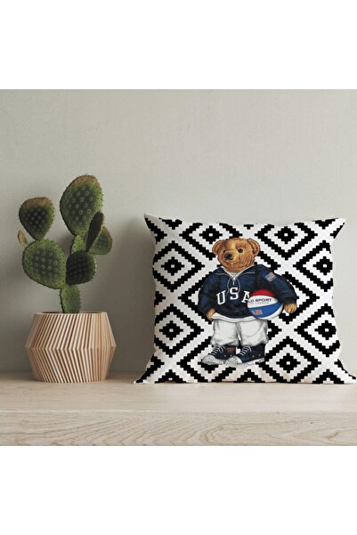 LadiesHome Husă pentru pernă digitală cu design special pentru ursuleț de plu...