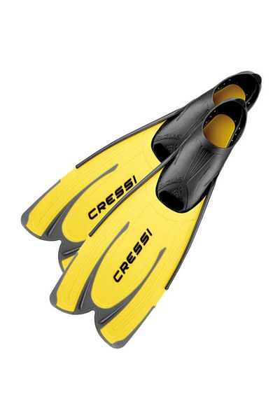 Cressi Agua Swimmer's Flippers 35-36 Yellow Flippers Lightweight, Soft and Flexible Swimmer's Flippers with Foot Pocket Flippers