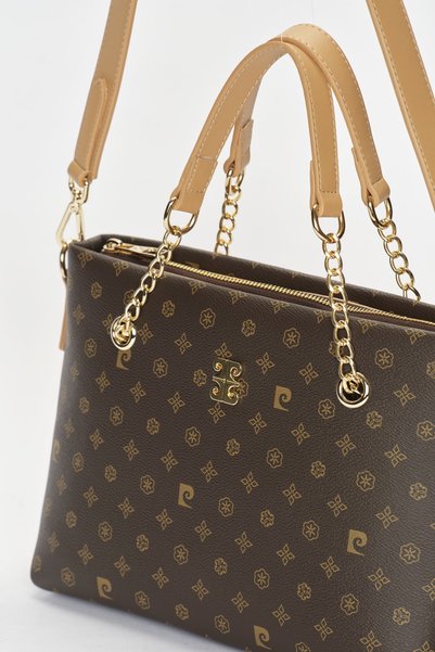 Pierre Cardin Brown Monogram Women's Shoulder Bag 05PO22Y1561