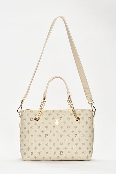 Pierre Cardin Beige Monogram Women's Shoulder Bag 05PO22Y1561