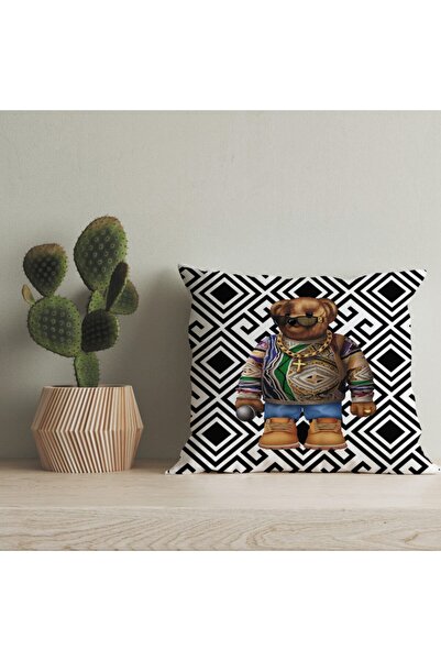 LadiesHome Husă pentru pernă digitală cu design special pentru ursuleț de plu...