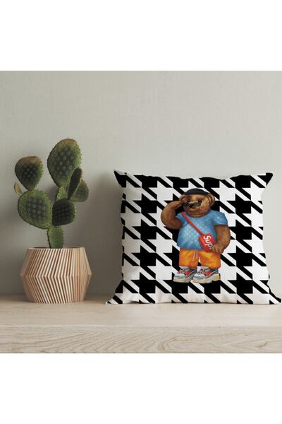 LadiesHome Husă pentru pernă digitală cu design special pentru ursuleț de plu...