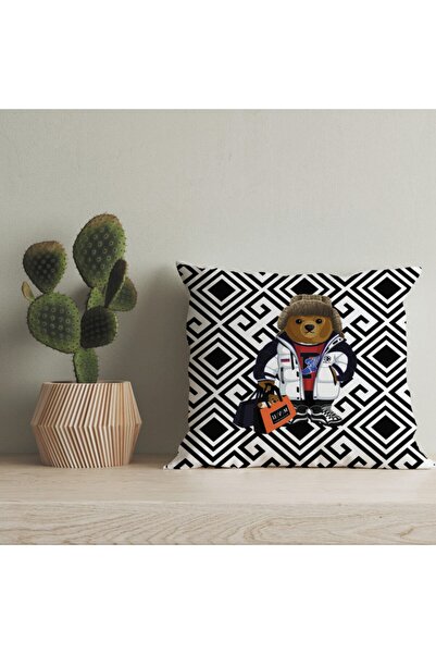 LadiesHome Husă pentru pernă digitală cu design special pentru ursuleț de plu...