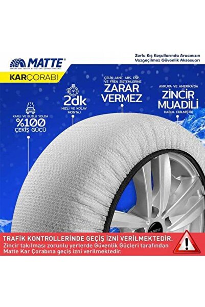 Matte Super X 235/50/19 X Large Size 70 Orijinal Oto Kar Çorabı 2 Lastik Için
