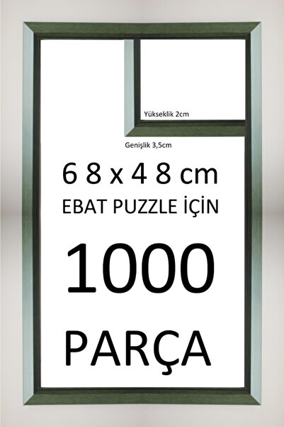 SAR PUZZLE ÇERÇEVESİ Sar Plus Yeşil 1000 Parça 68x48 Ebatında Piramit Modeli Puzzle Çerçevesi