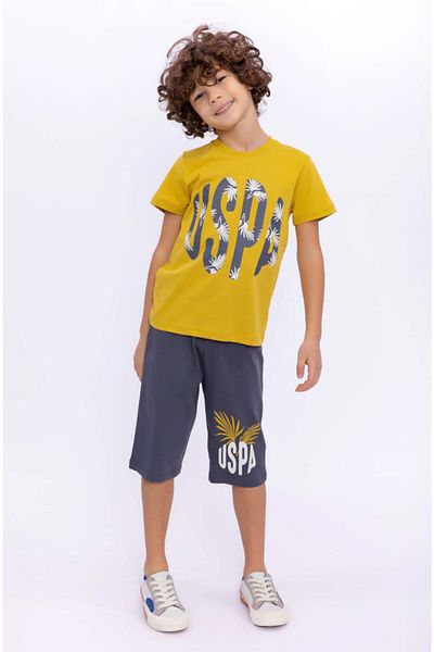 U.S. Polo Assn. Us1033 Us1033 Licensed Boy's Single Jersey Capri Set