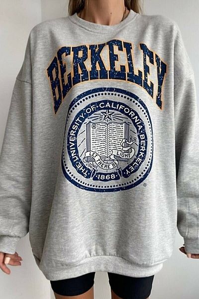 MODAGEN Dámská šedá oversize mikina Berkeley pohodlného střihu