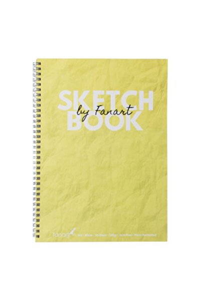 Fanart Sketchbook Spiralli Eskiz Çizim Defteri Sarı Kapak A4 120 Gr 50 Yp