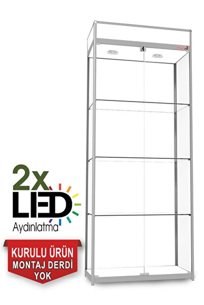 Medyanet Camlı Vitrin - Camlı Dolap - Camlı Koleksiyon Vitrini - Cam Raf - Ku...