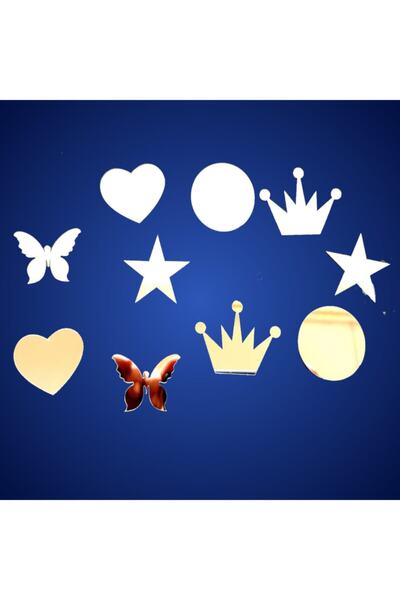 GİZEM SHOP Kalp,kelebek,taç,yıldız Ve Daire Şeklinde Kendinden Yapışkanlı Ayn...
