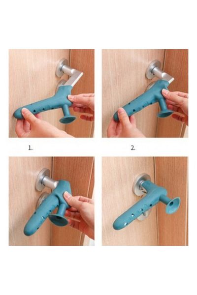 Tor Store 2-Piece Flexible Elastic Door Handle Stopper Wall Protector Door Safety Stopper