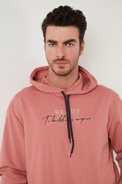 Buratti Slim Fit Printed Hooded Kangaroo Pocket Cotton Sweatshirt5414020