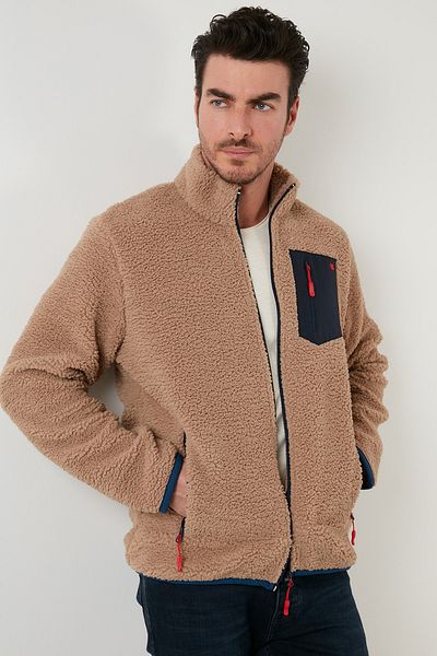 Buratti Cardigan din lână pentru bărbați, cu guler în picioare, cu fermoar 5909001