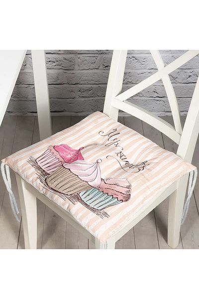 Realhomes Cup Cake Digital Printed Modern Pouf Chair Cushion