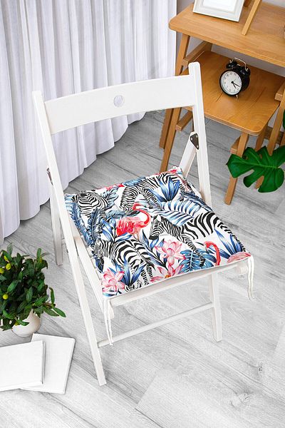 Realhomes Flamingo Themed Digital Printed Fluffy Chair Cushion