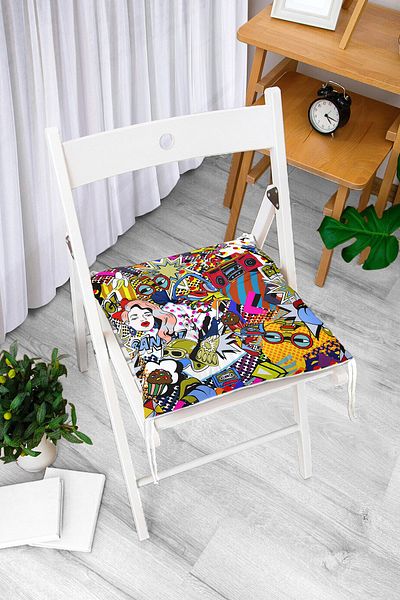 Realhomes Custom Design Digital Printed Pouf Chair Cushion