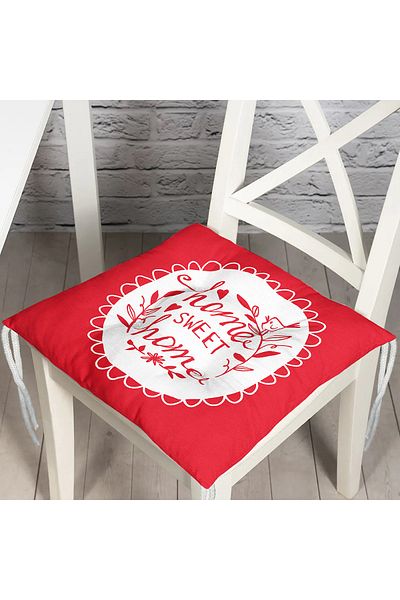 Realhomes Home Sweet Home Digital Printed Fluffy Square Chair Cushion