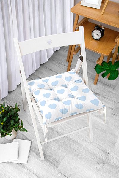 Realhomes Heart Pattern Digital Printed Fluffy Chair Cushion