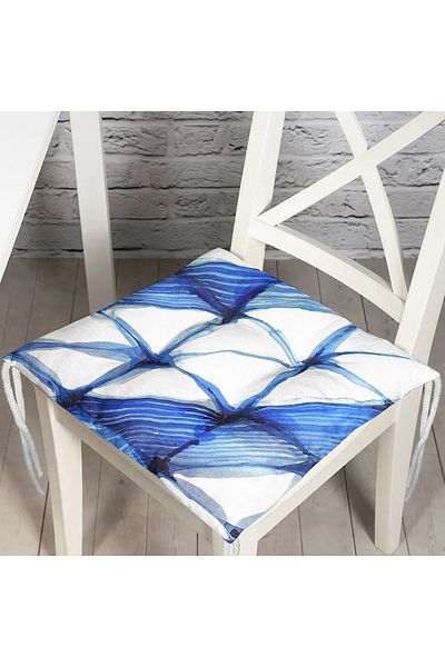 Realhomes Geometric Water Painted Digital Printed Decorative Fluffy Chair Cushion
