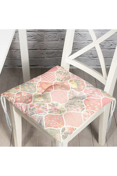 Realhomes Ogea Flower Patterned Modern Fluffy Chair Cushion