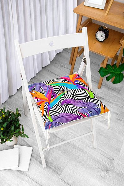 Realhomes Digital Printed Fluffy Chair Cushion