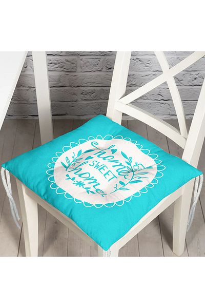 Realhomes Home Sweet Home Digital Printed Fluffy Square Chair Cushion