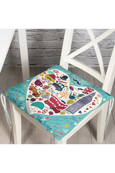 Realhomes Digital Printed Fluffy Square Chair Cushion