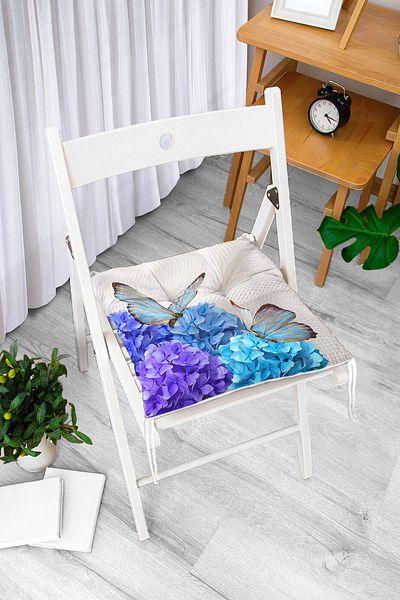 Realhomes Butterfly World Digital Printed Fluffy Square Chair Cushion
