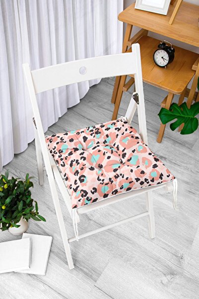 Realhomes Декоративна подушка для стільця з чорним леопардовим принтом на рож...