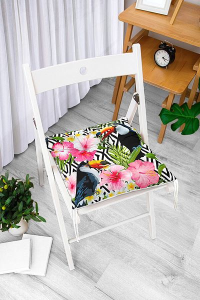 Realhomes Real Homes Digital Printed Fluffy Square Chair Cushion