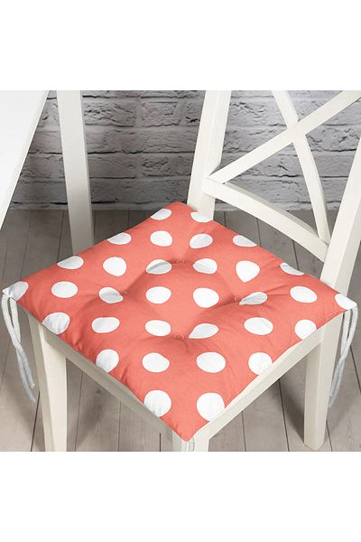 Realhomes Polka Dot Digital Printed Fluffy Square Chair Cushion