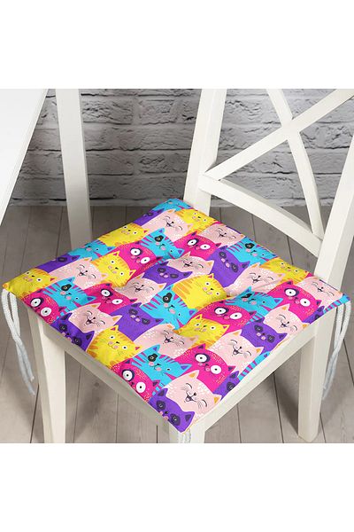 Realhomes Colorful Kittens Children's Room Special Design Fluffy Chair Cushion