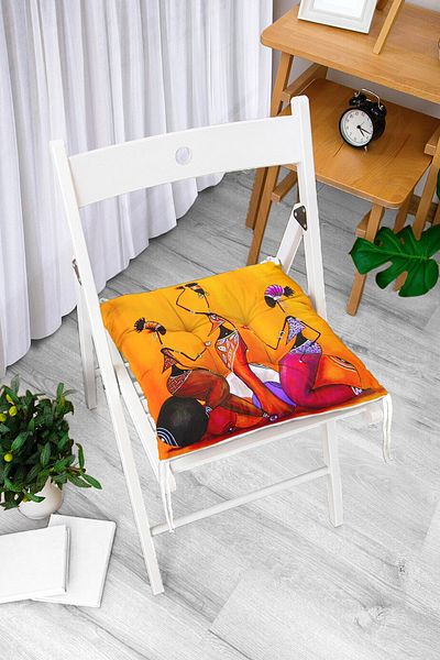 Realhomes African Ethnic Pattern Digital Printed Pouf Chair Cushion