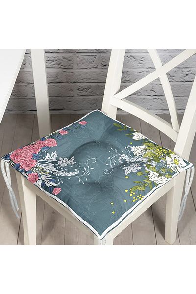 Realhomes Gray Modern Design Digital Printed Pouf Chair Cushion