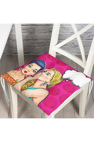 Realhomes Fashion Girl Digital Printed Modern Fluffy Chair Cushion