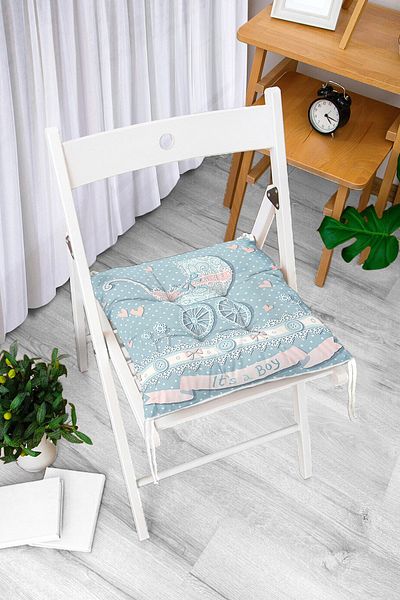 Realhomes Baby Stroller Digital Printed Fluffy Square Chair Cushion
