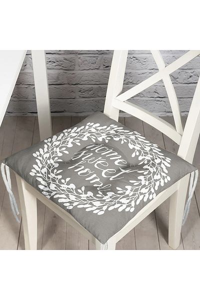 Realhomes Home Sweet Home Digital Printed Fluffy Square Chair Cushion