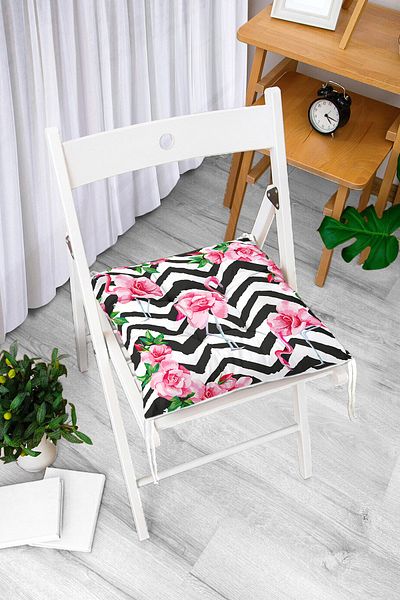 Realhomes Flamingo Patterned Digital Printed Fluffy Chair Cushion